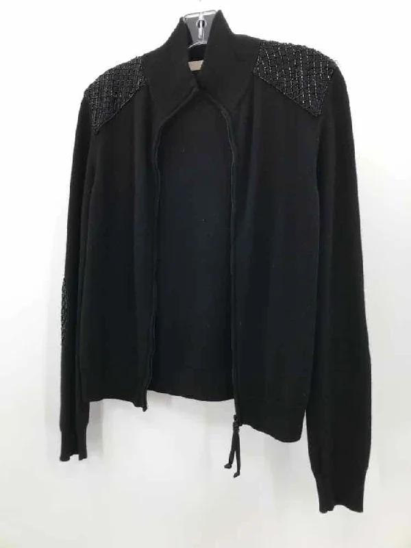 Pre-Owned Valentino Black Size Small Printed Sweater Rayon Fabric Velvet Fabric Corduroy Fabric