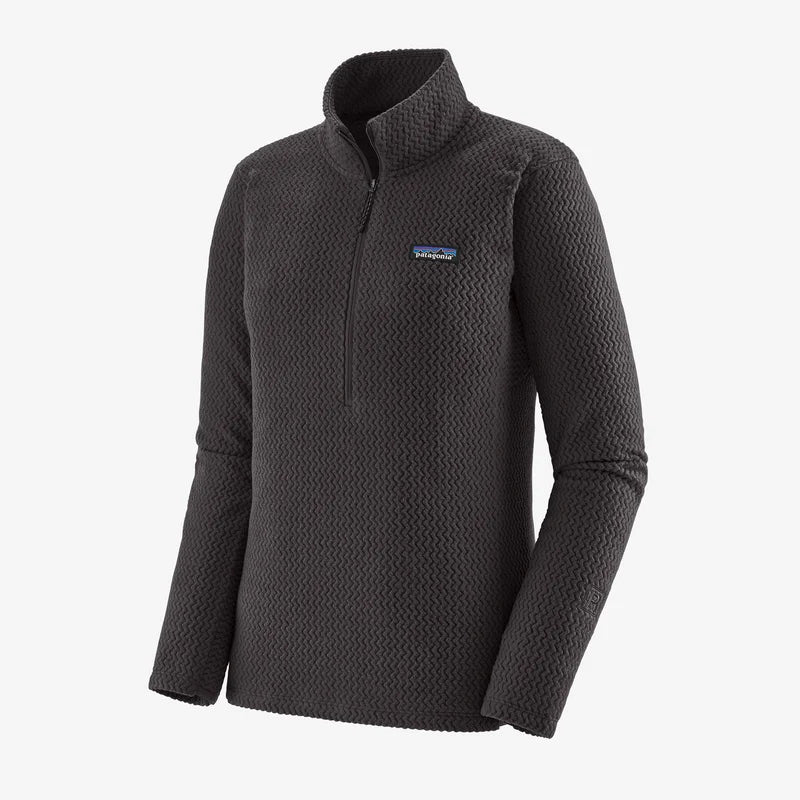 Women's Patagonia | R1 Air Zip Neck Half Zip Pullover Fleece | Black Soft Wool Sweater