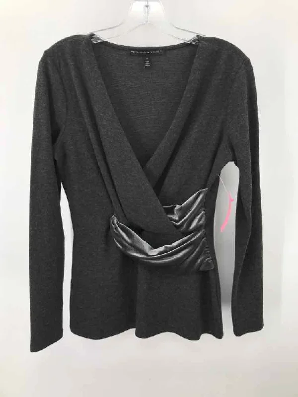 Pre-Owned WHBM Grey Size Small Sweater Silk Blend Satin Velvet