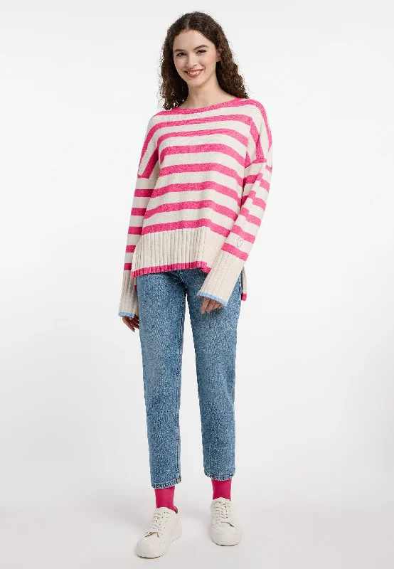 FRIEDA & FREDDIES Pink Stripe Jumper Zippered Buttoned Snapped