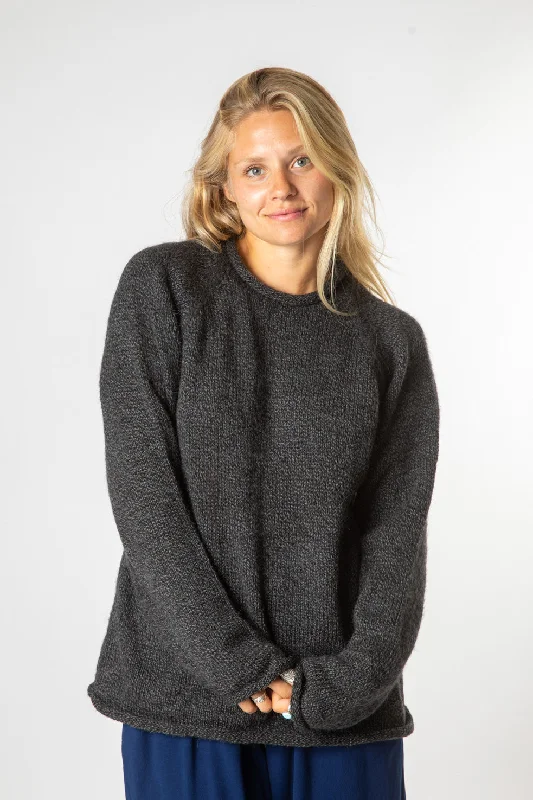 Roll Neck Unisex Alpaca Sweater Iron Safe Non-Iron Wrinkle Free