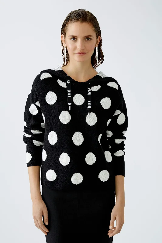 OUI Black & White Spotty Jumper Thin Thick Dense