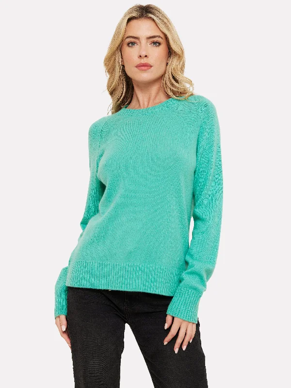 Brodie Cashmere Sweater in Jungle Green Jersey Fabric Tulle Fabric Batik Fabric