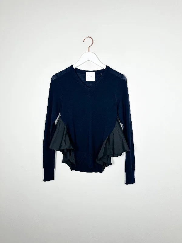 CO|TE - Agata Sweater - Black/ Blue Handmade Hand-knitted Hand-woven