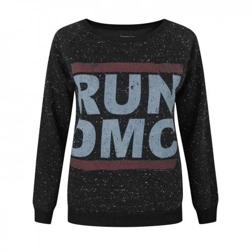Amplified Womens/Ladies Run DMC Logo Speckled Sweater Layered Multi-layer Single Layer Amplified Womens/Ladies Run DMC Logo Speckled Sweater Layered Multi-layer Single Layer