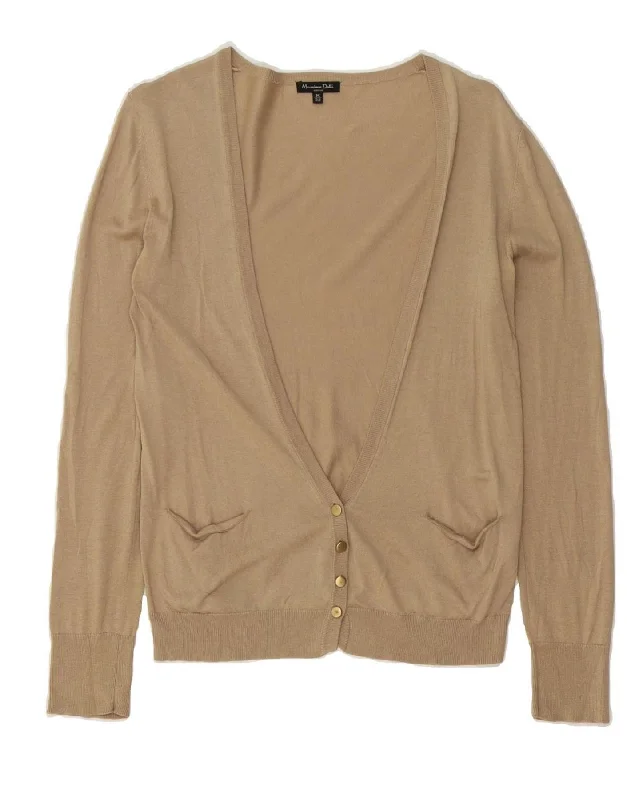 MASSIMO DUTTI Womens Cardigan Sweater UK 12 Medium Beige Silk Hooded Caped Shawl Collar MASSIMO DUTTI Womens Cardigan Sweater UK 12 Medium Beige Silk Hooded Caped Shawl Collar