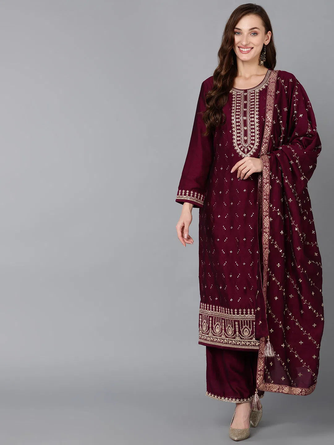 Ahika Women Silk Blend Embroidered Kurta Trouser-PKSKD1816_XS Trousers practical durable Ahika Women Silk Blend Embroidered Kurta Trouser-PKSKD1816_XS Trousers practical durable
