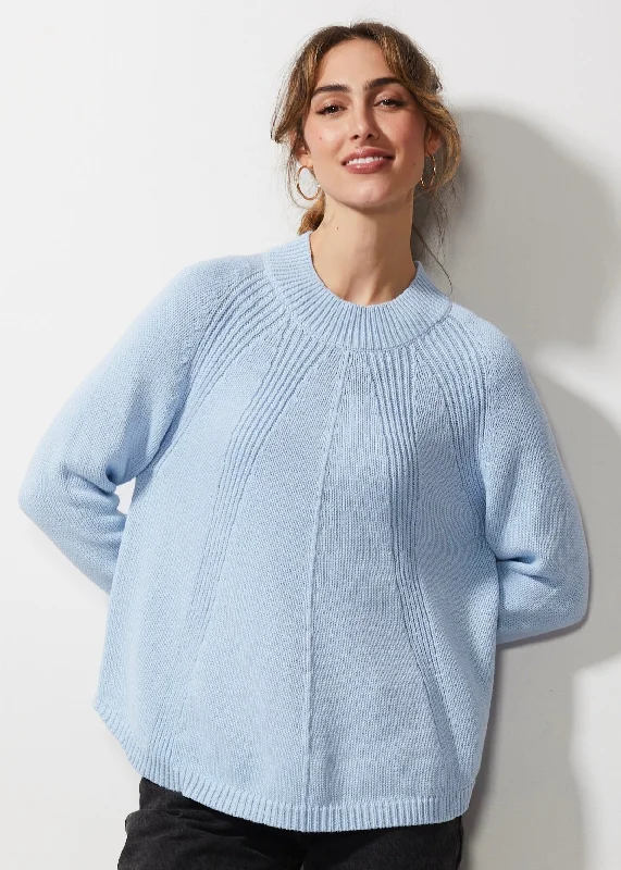 Chunky Rib Detail Sweater Elasticated Padded Insulated