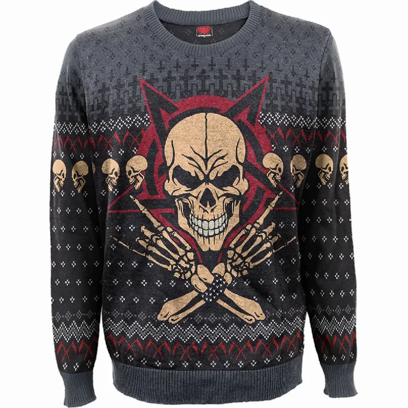 EVIL ROCK - Knitted Wrap Jumper Collared Crew Neck Turtle Neck