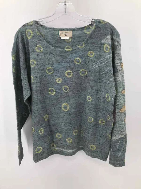 Pre-Owned Cotelac Grey Size 0 Printed Sweater Spandex Blend Rayon Blend Denim Blend