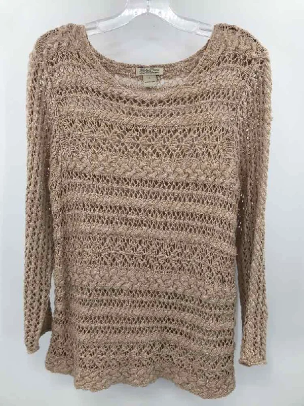 Pre-Owned Lucky Brand Tan Size Large Sweater High Neck Crew Neck V-Neck