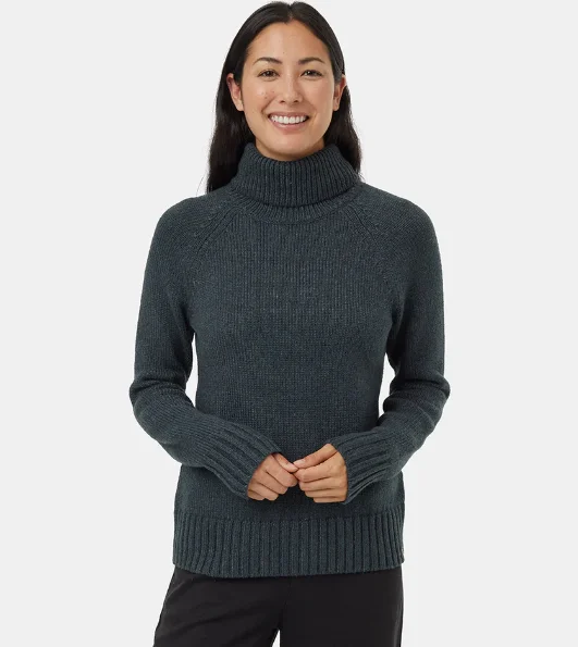 Highline Wool Turtleneck Sweater In Forest River Green Chenille Brocade Lace