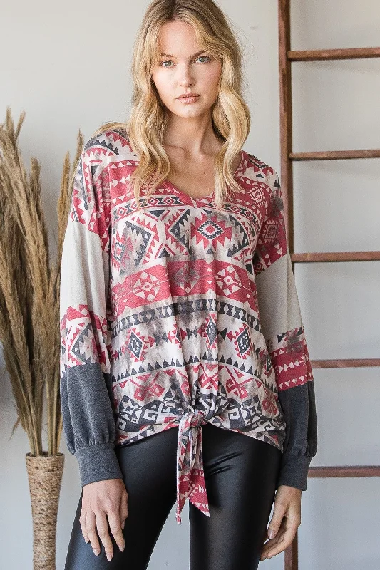 Beautiful Print Long Sleeve Sweater Sweater Knitwear Pullover