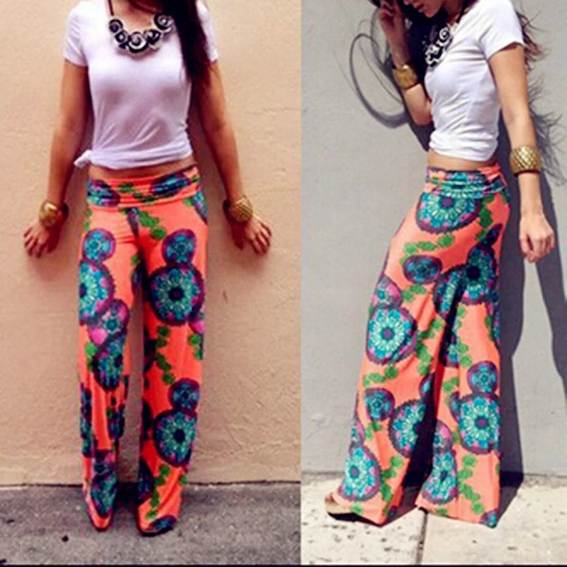 Summer Women Pants Casual High Waist Flare Wide Leg Long Pants Palazzo Trousers Floral Plus Size Classic Pant Preppy Trousers Leather Faux Summer Women Pants Casual High Waist Flare Wide Leg Long Pants Palazzo Trousers Floral Plus Size Classic Pant Preppy Trousers Leather Faux
