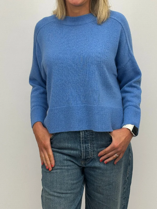IBLUES Cornflower Blue Sweater Spandex Rayon Corduroy
