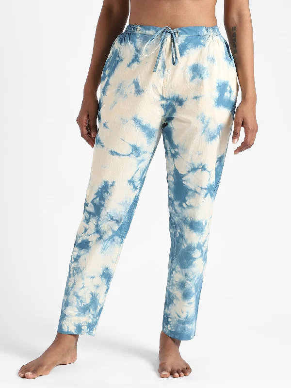 LivBio Women's Tie and Dye Pants | Indigo Blue | 100% Organic Cotton | Naturally Dyed Trousers | Slim Fit Trousers Summer Linen LivBio Women's Tie and Dye Pants | Indigo Blue | 100% Organic Cotton | Naturally Dyed Trousers | Slim Fit Trousers Summer Linen