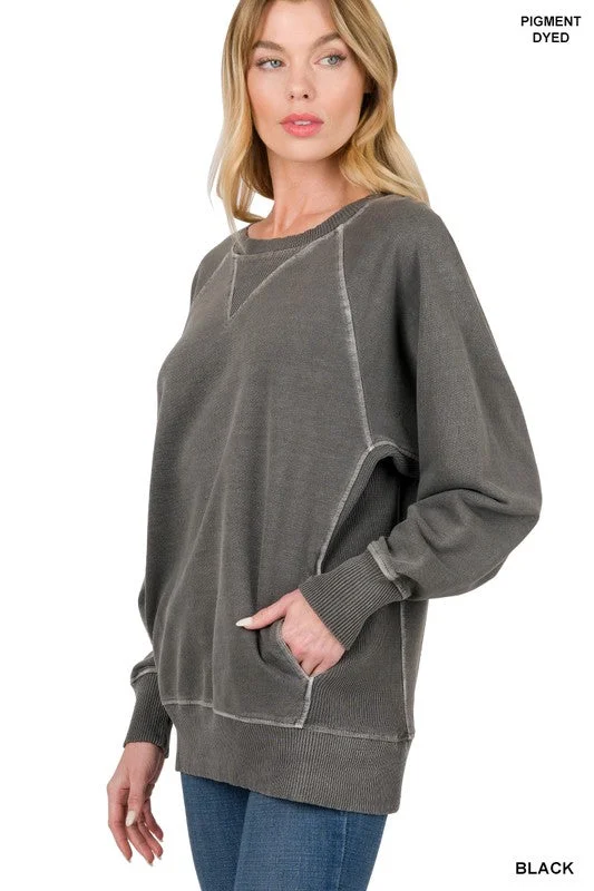 Casual Candor Black Pullover Top (Size Medium) Cashmere Luxurious Pullover