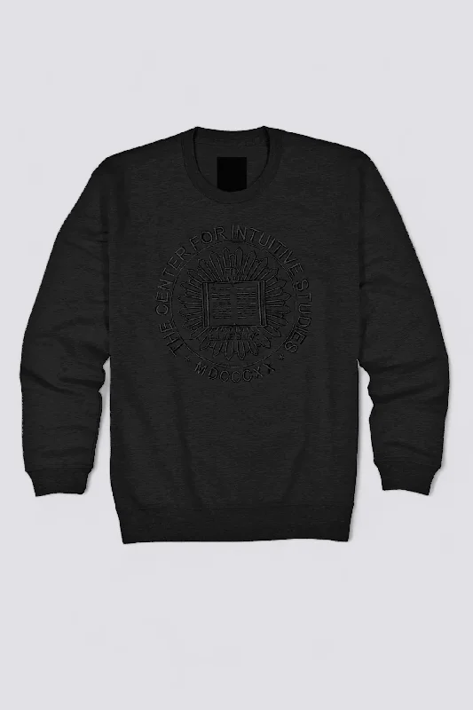 The Center For Intuitive Studies Circle Logo Sweatshirt - Black Hoodie with Lace Feminine Delicate