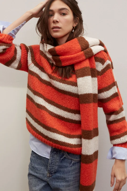 OUI Orange & Brown Sweater Bright Pastel Dark