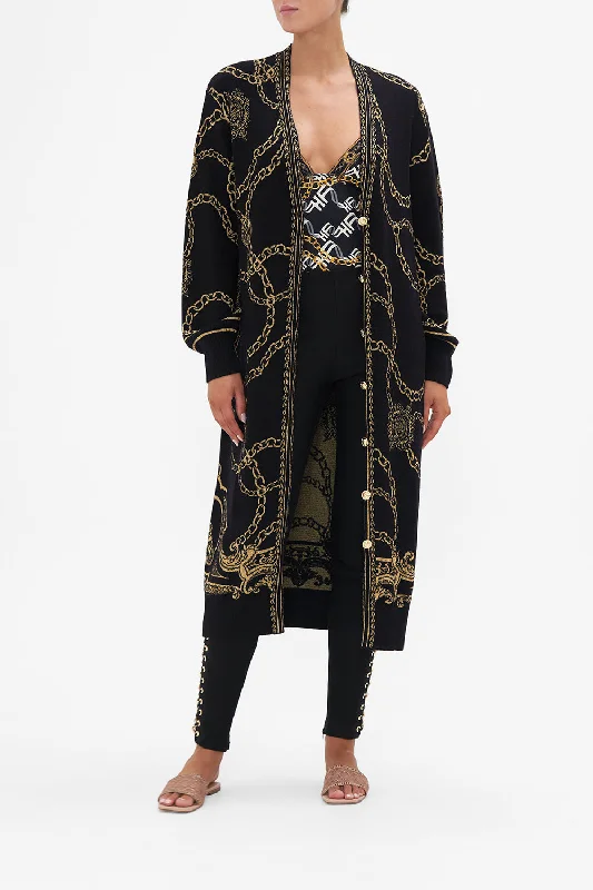 LONG COCOON CARDIGAN JEALOUSY AND JEWELS Real Fur Shearling Chenille