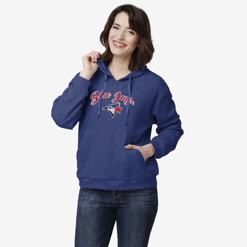 Toronto Blue Jays Womens Waffle Lounge Sweater Embroidered Appliqued Beaded