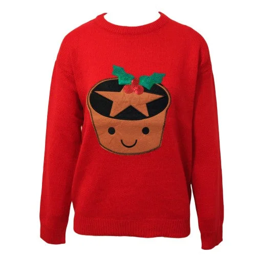 Brave Soul Womens/Ladies Mince Pie Christmas Jumper Bright Pastel Dark