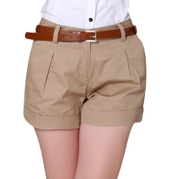 Korea Woman Cotton Shorts Size S-2XL Fashion Design Lady Casual Short Trousers Solid Color Khaki / White Trousers Trousers Formal Korea Woman Cotton Shorts Size S-2XL Fashion Design Lady Casual Short Trousers Solid Color Khaki / White Trousers Trousers Formal