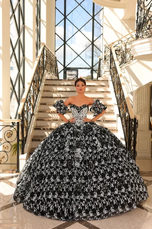 Amarra 54206 Long Floral Lace Ball Gown Quinceanera Dress