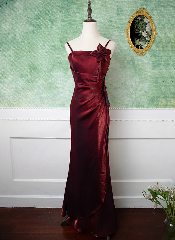 Lovely Wine Red Wine Red Straps Long Prom Dress, Wine Red Evening Dress Formal Dress Lovely Wine Red Wine Red Straps Long Prom Dress, Wine Red Evening Dress Formal Dress