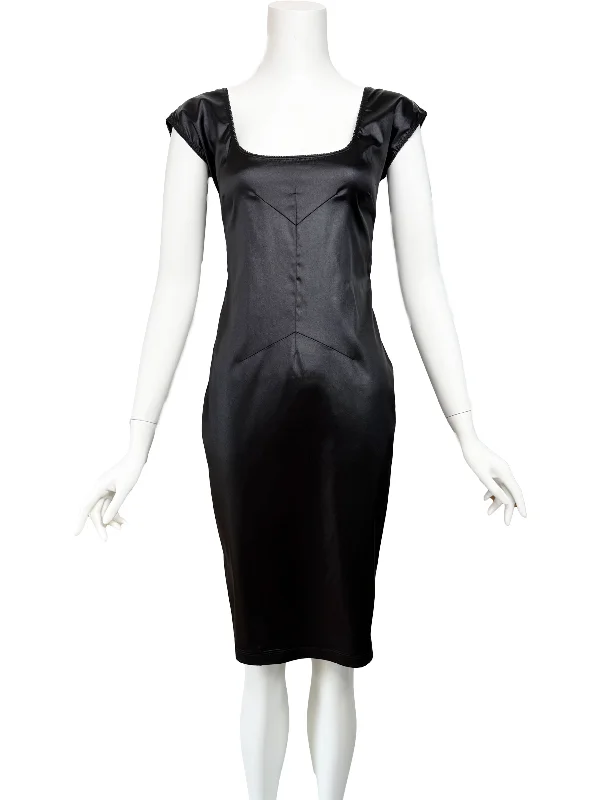 D&G Dolce & Gabbana 1999 Satin Wiggle Dress