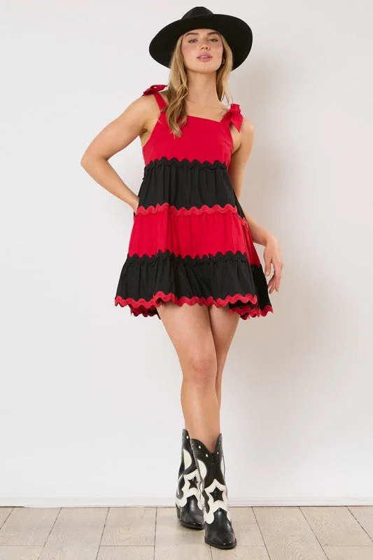 Red and Black Game Day Dress