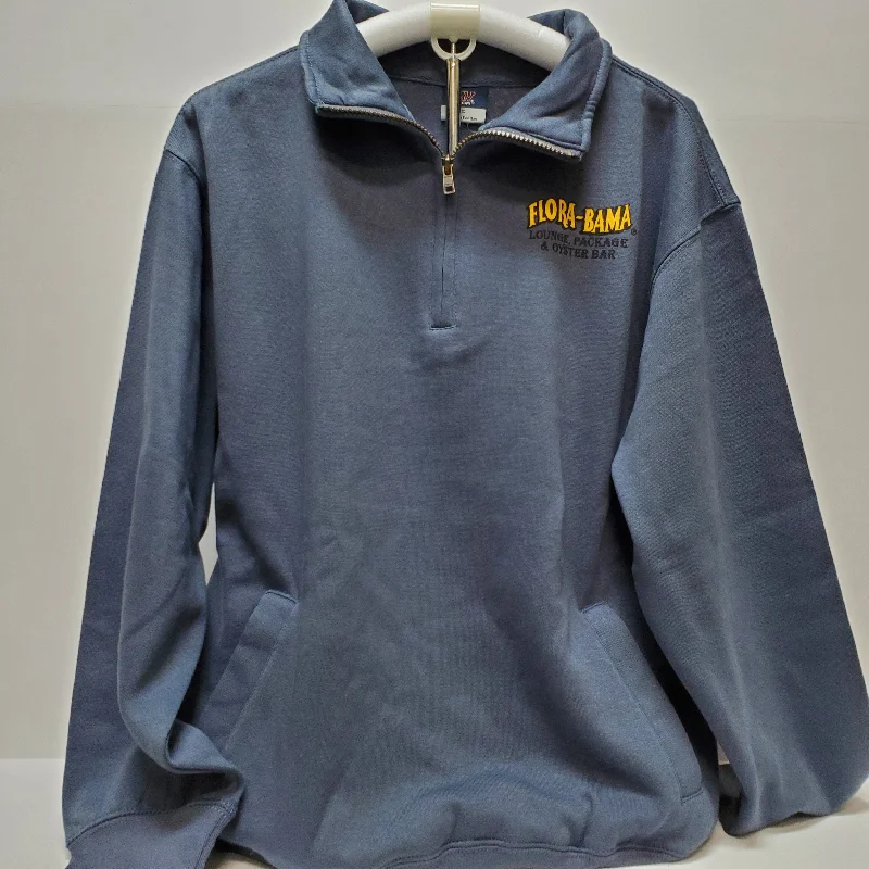 Flora-Bama 1/4 Zip Fleece Shirt Embroidered Appliqued Beaded