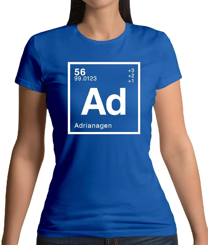 Adriana - Periodic Element Womens T-Shirt Graphic Embroidered Appliqued