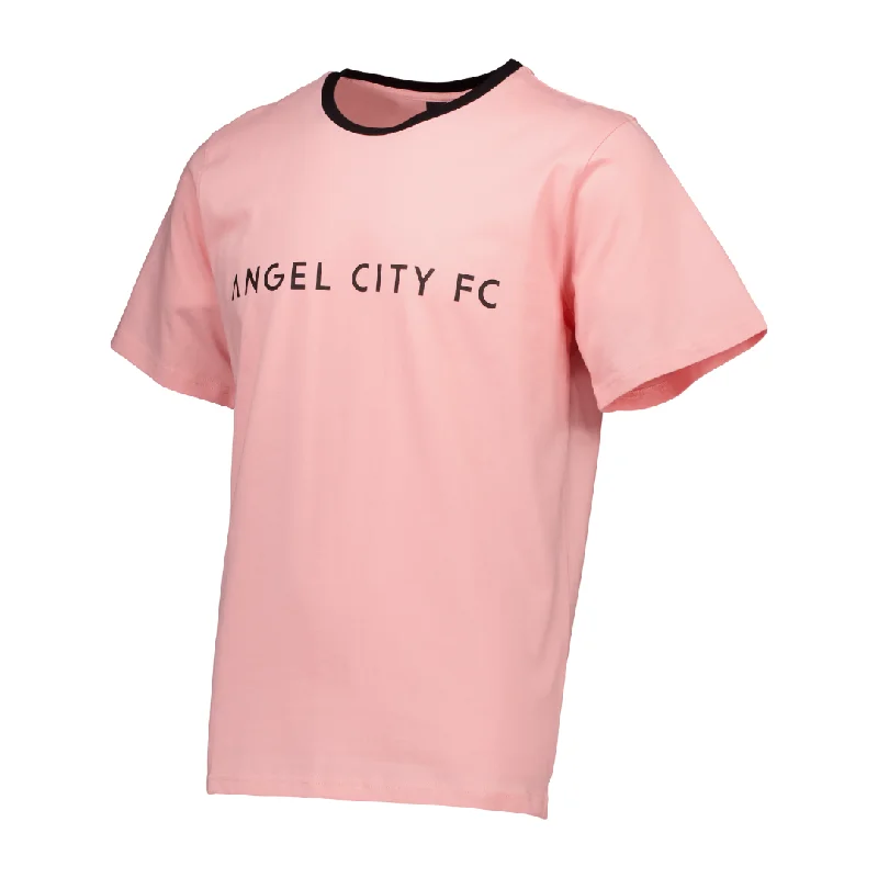 Angel City FC Unisex Wordmark Sol Rosa Heavy Relaxed Fit T-Shirt Thin T-Shirt Open Front Quick Dry