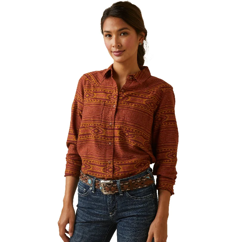 Ariat Ladies R.E.A.L. Billie Jean Canyon Plaid Shirt 10046042 Fleece Nylon Spandex