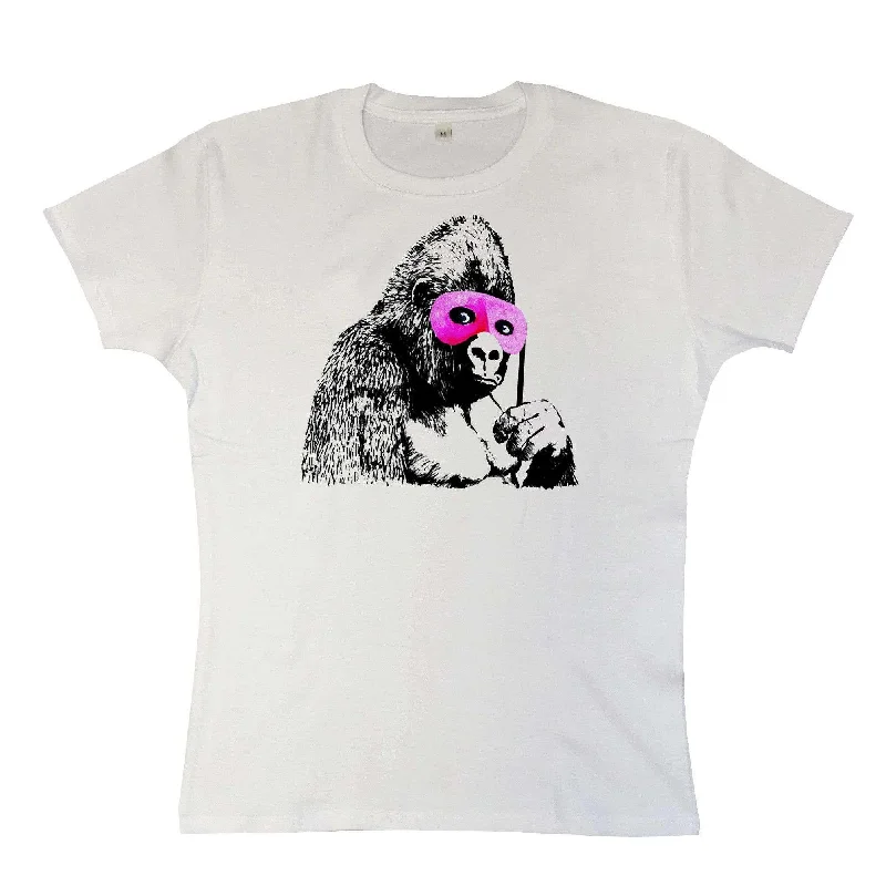 Banksy Gorilla With Mask Womens Style T-Shirt Casual Formal Business