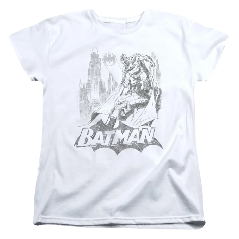 Batman Bat Sketch - Women's T-Shirt Asymmetrical Pockets Print