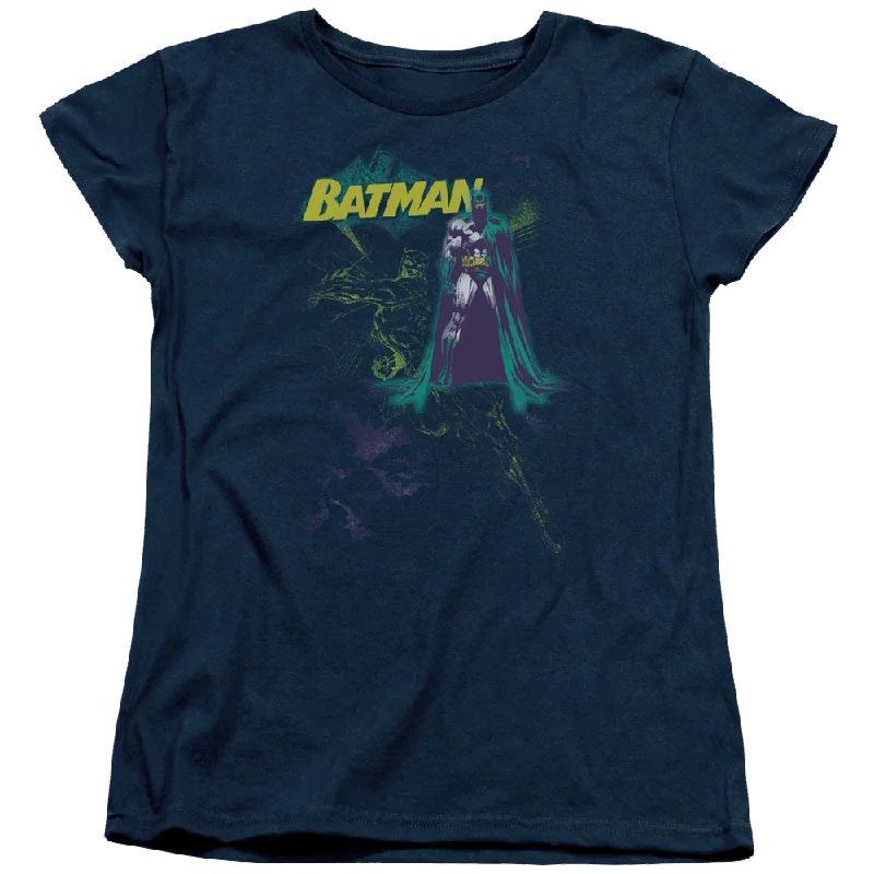 Batman Bat Spray - Women's T-Shirt Hooded Caped Shawl Collar