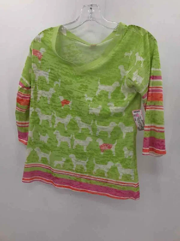 Pre-Owned Before + Again Green Size Small 3/4 Sleeve T-shirt Graphic T-Shirt Round Neck Polyester Pre-Owned Before + Again Green Size Small 3/4 Sleeve T-shirt Graphic T-Shirt Round Neck Polyester