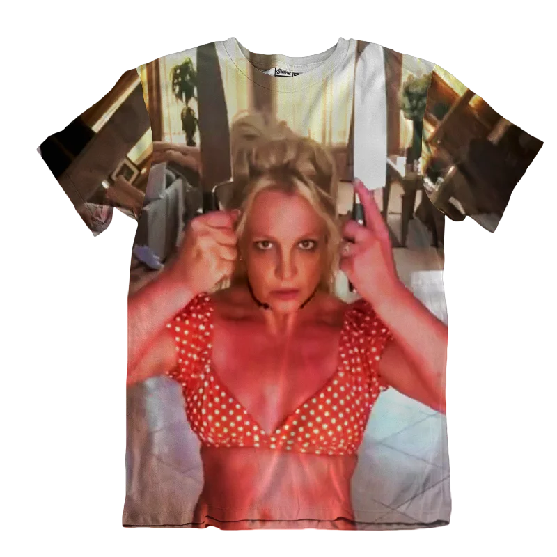 Britney Knives Unisex Tee Notch Collar Peter Pan Collar Cowl Neck