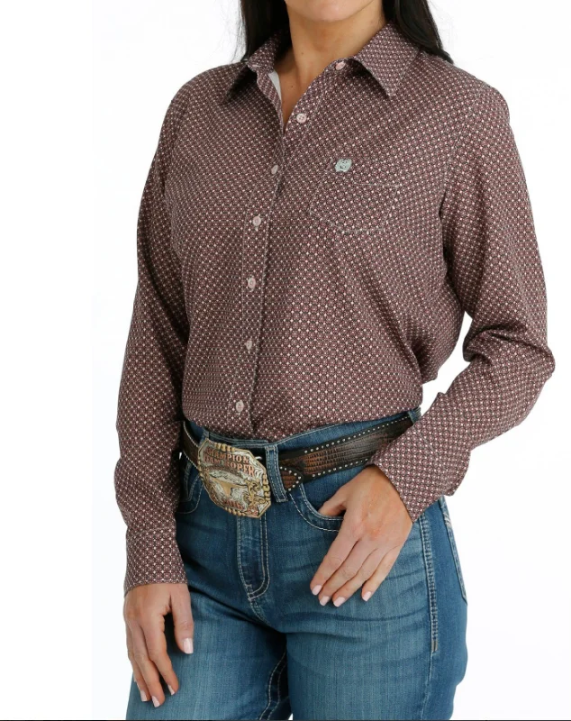 Cinch Ladies Arena Flex Button Down Western L/S Shirt - Peach - MSW9163020 Nylon Fabric Polyester Fabric Spandex Fabric Cinch Ladies Arena Flex Button Down Western L/S Shirt - Peach - MSW9163020 Nylon Fabric Polyester Fabric Spandex Fabric