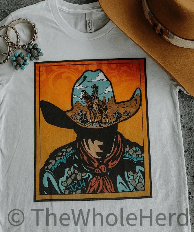 The Whole Herd Unisex Adult Cowboy Hat Western Scene Graphic Tee WHCHWS Welt Pockets Slit Pockets The Whole Herd Unisex Adult Cowboy Hat Western Scene Graphic Tee WHCHWS Welt Pockets Slit Pockets