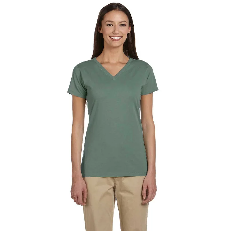 Econscious Women's Blue Sage Organic Cotton Short-Sleeve V-Neck T-Shirt Layered Multi-layer Single Layer Econscious Women's Blue Sage Organic Cotton Short-Sleeve V-Neck T-Shirt Layered Multi-layer Single Layer