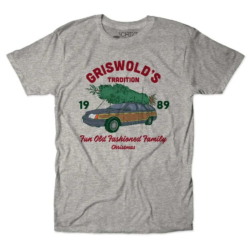 Fun Old Fashioned Family Christmas Unisex Tee Rayon Velvet Corduroy