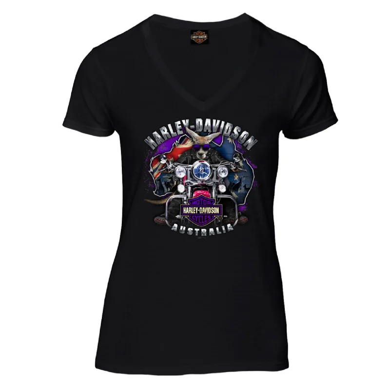 Gasoline Alley Harley-Davidson® Women's Dealer Tee - Boomer Denim Fabric Leather Fabric Suede Fabric Gasoline Alley Harley-Davidson® Women's Dealer Tee - Boomer Denim Fabric Leather Fabric Suede Fabric