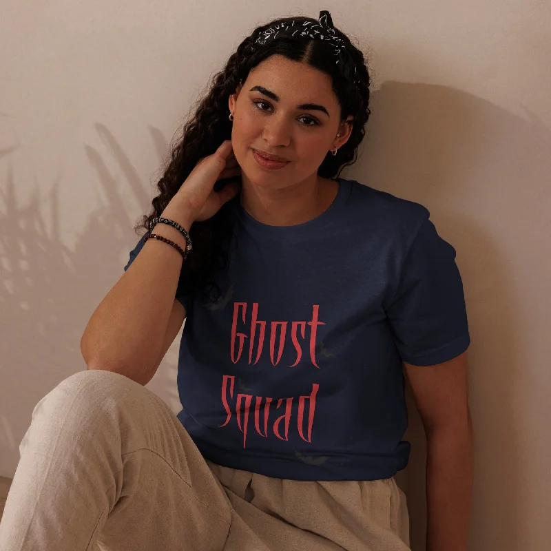 Ghost Squad Graphic Halloween Women Staple Eco T-Shirt Lace Blend Ribbed Blend Corduroy Blend