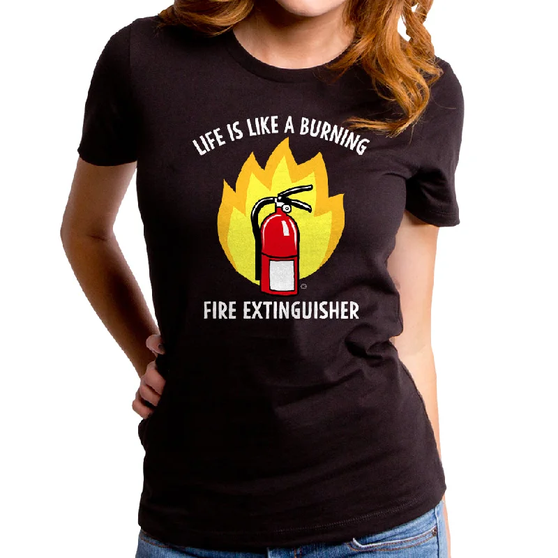 Fire Extinguisher Women's T-Shirt Fleece Fabric Down Fabric Feather Fabric