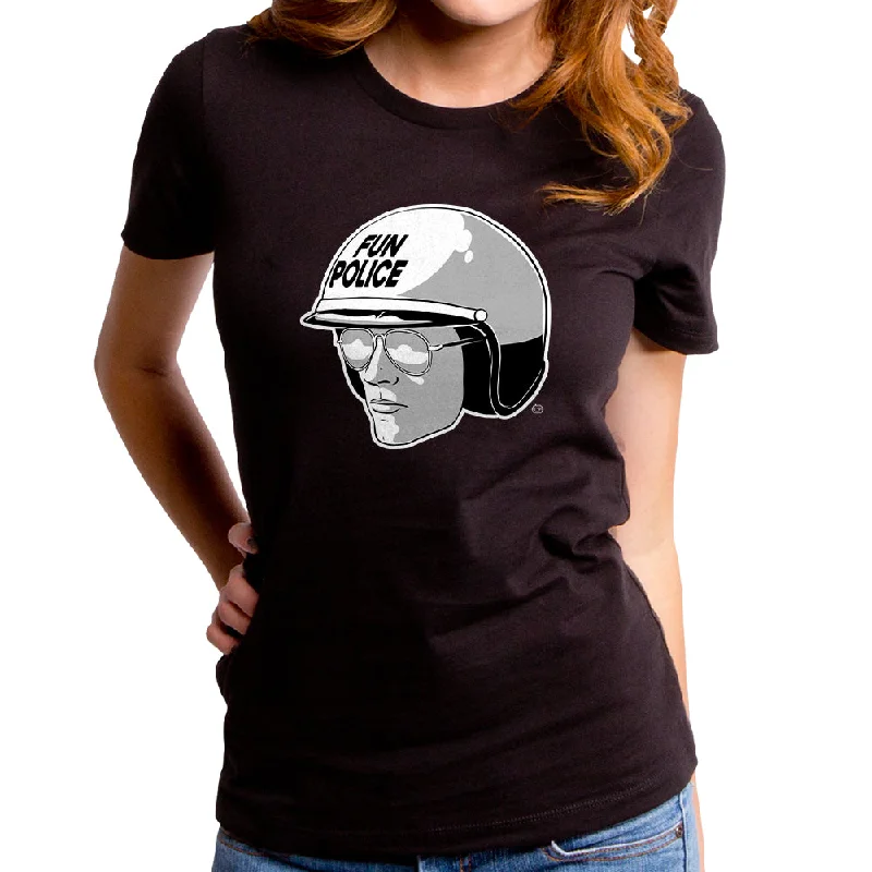 Fun Police Women's T-Shirt Collared Crew Neck Turtle Neck