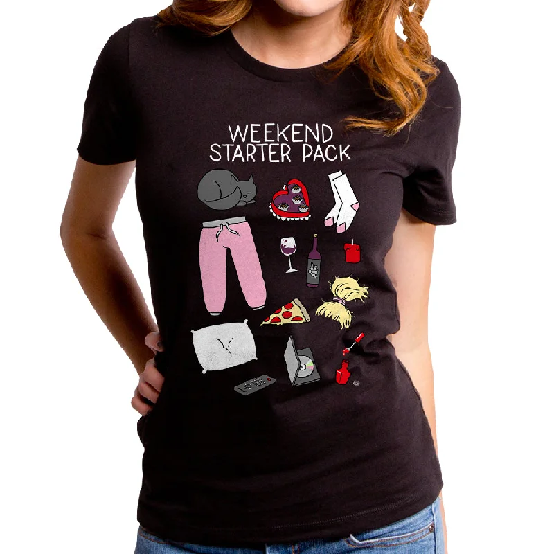 Weekend Starter Pack Women's T-Shirt Front Pockets Side Pockets Patch Pockets