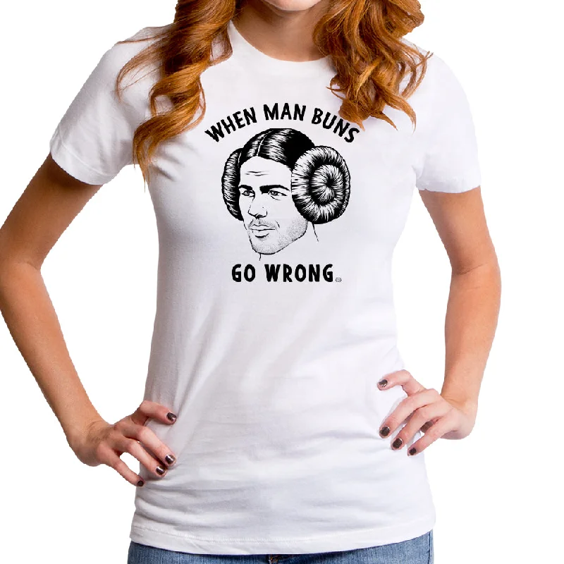 When Man Buns Go Wrong Women's T-Shirt Silk Blend Satin Velvet